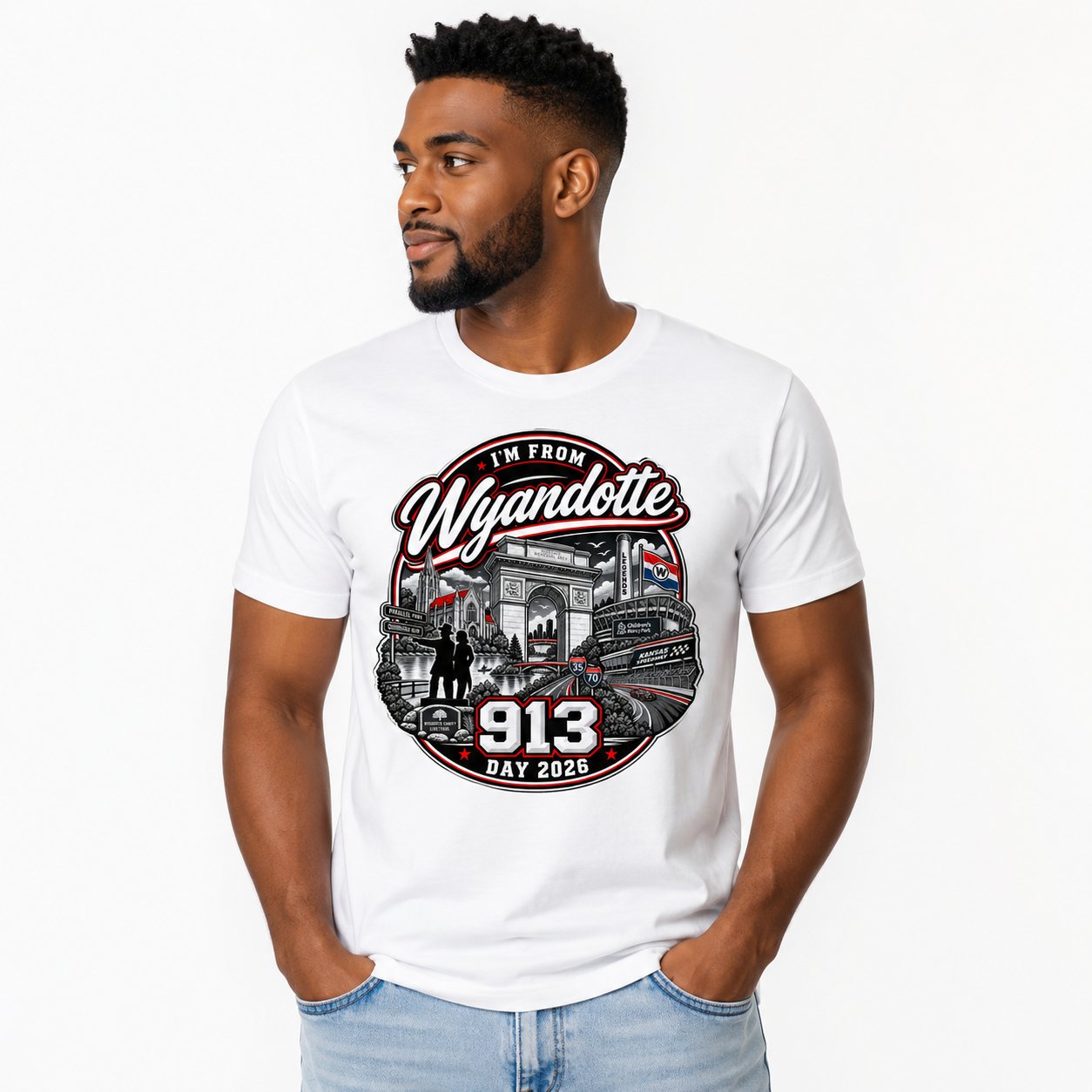 PREORDER : 913 Day 2026 – I'm From Wyandotte T-Shirt – White — product view 5