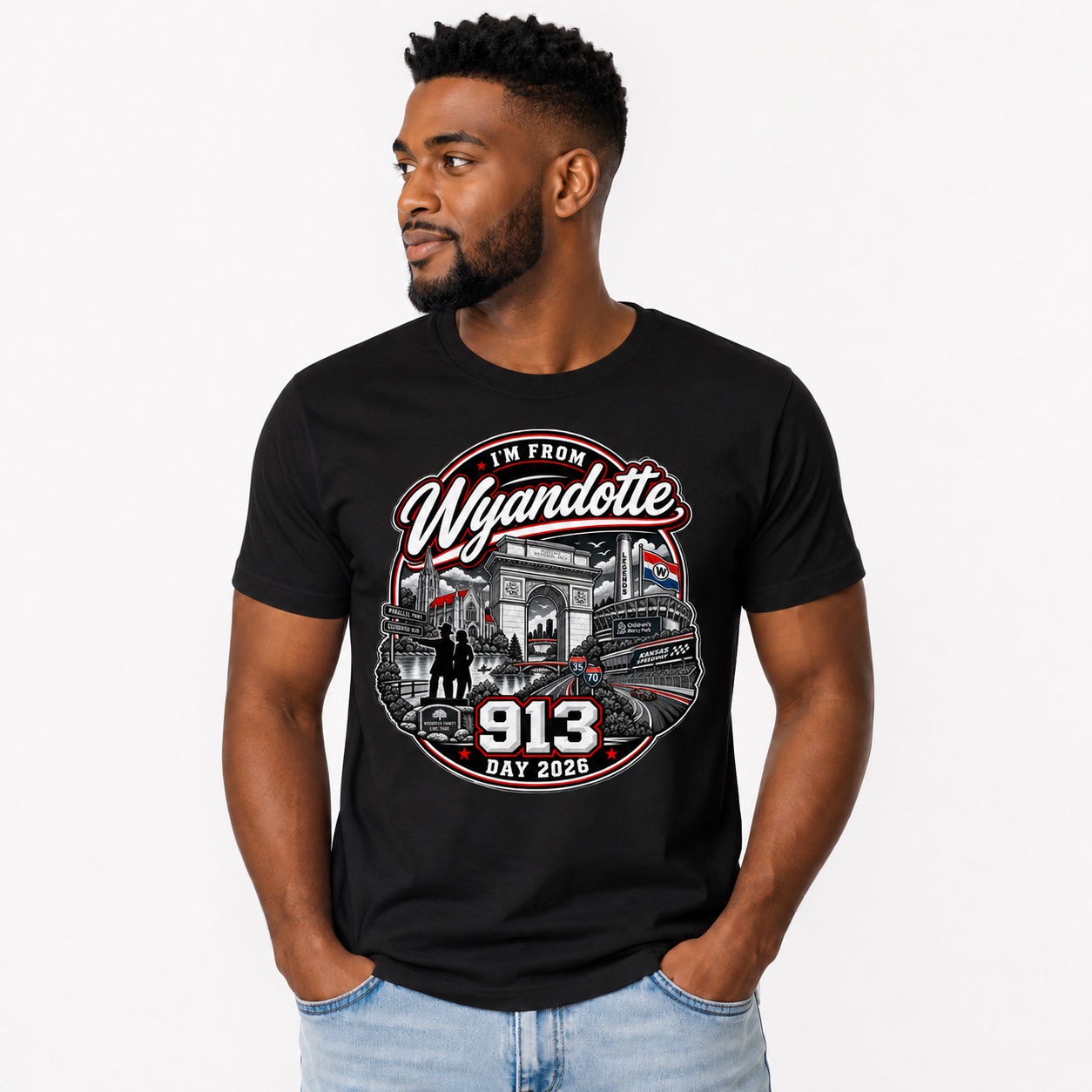 PREORDER : 913 Day 2026 – I'm From Wyandotte T-Shirt – Black — product view 5