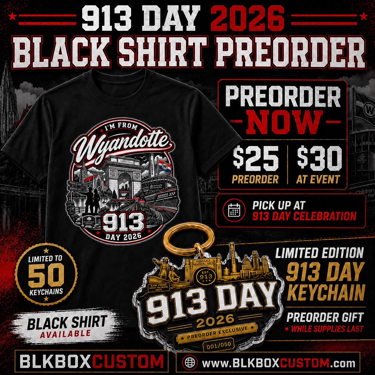 PREORDER : 913 Day 2026 – I'm From Wyandotte T-Shirt – Black