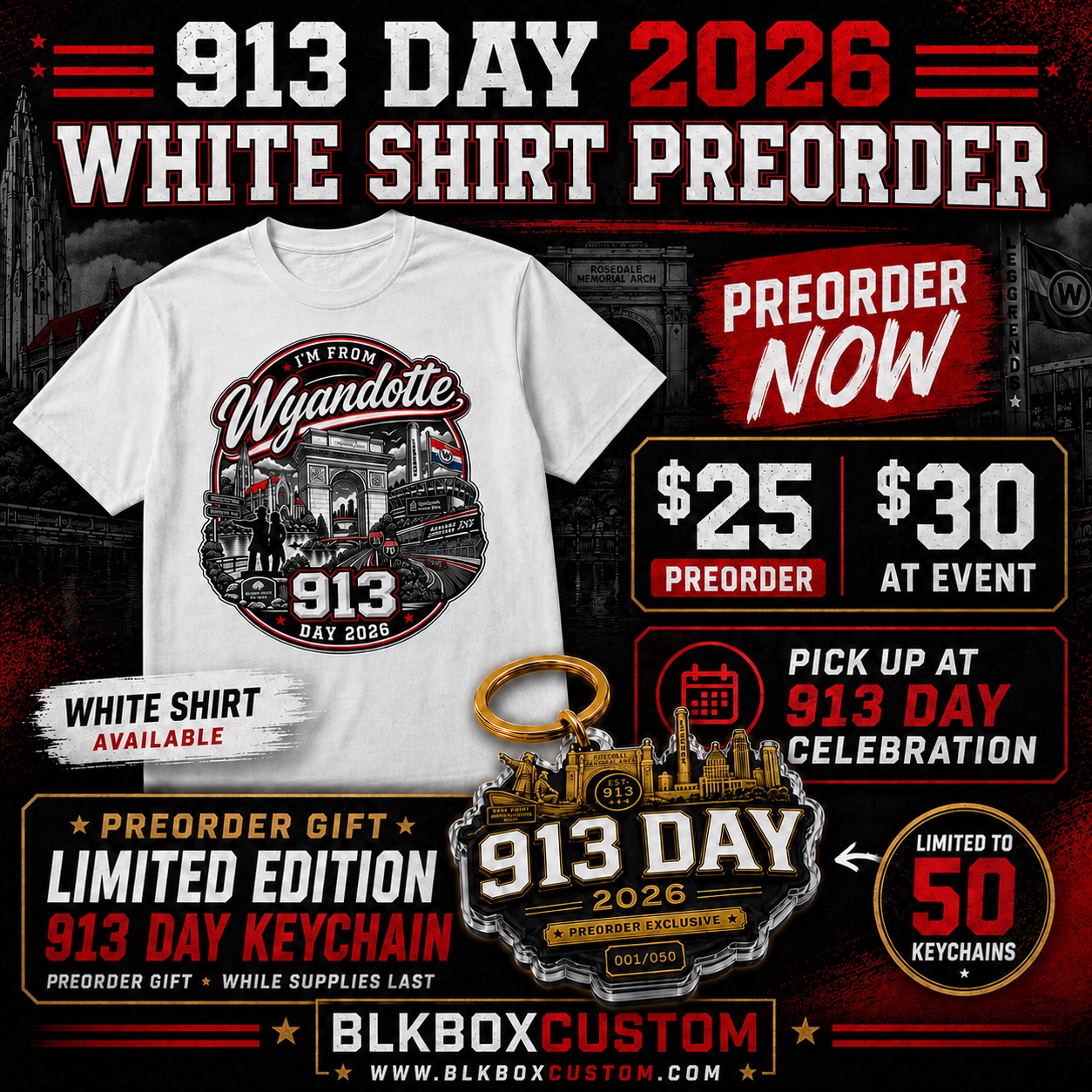 PREORDER : 913 Day 2026 – I'm From Wyandotte T-Shirt – White