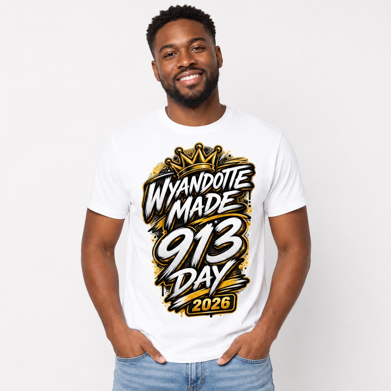PREORDER : Wyandotte Made 913 Day 2026 T-Shirt – White — product view 2