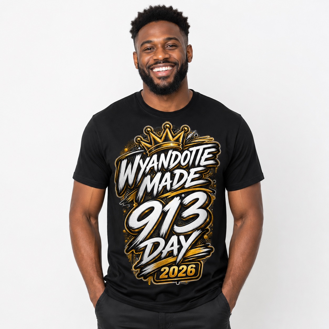 PREORDER : Wyandotte Made 913 Day 2026 T-Shirt – Black — product view 3
